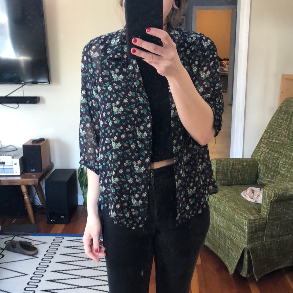 Floral button down